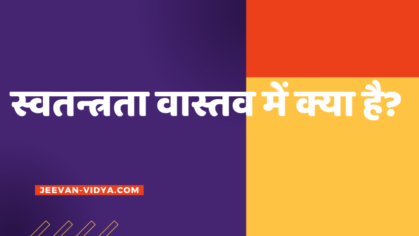 स्वतन्त्रता वास्तव में क्या है?
