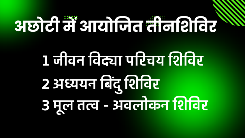 अछोटी में आगामी दो माह में तीन शिविर